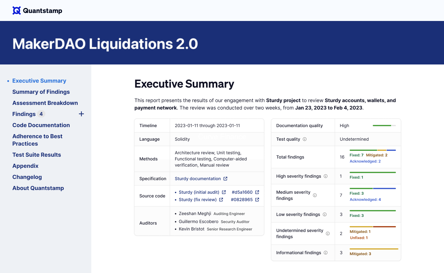 MakerDAO Liquidations 2.0 audit report
