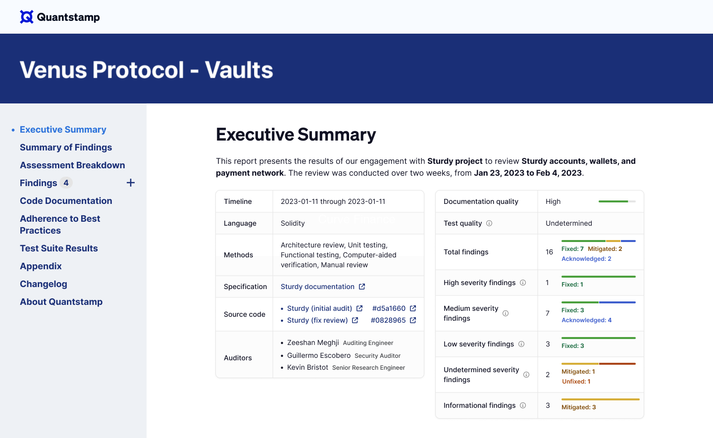 Venus Protocol Vaults audit report